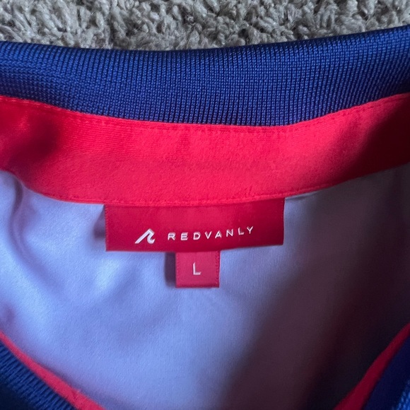 Redvanly Blue Golf Polo Shirt 4 Way Stretch Performance Large - Picture 2 of 8